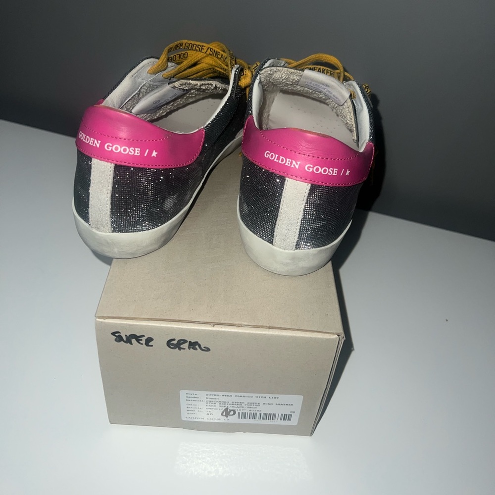 Black sparkle, hot pink golden goose, brand new! Size 40 - Picture 4 of 9